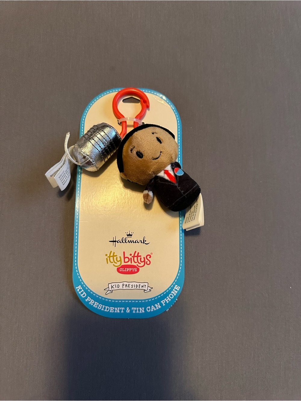 Hallmark Itty Bittys Kid President Clip Keychain - Black & Brown